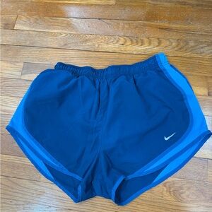 Nike Women's Athletic Shorts in Navy and Light Blue